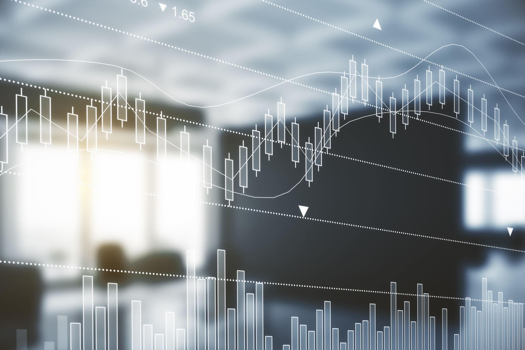 Graphs-on-a-display-with-reflection-of-office